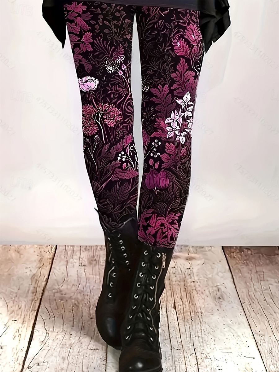 Per donna Pantaloni Eleganti Leggings Leggings comodi Vacanza Vintage Streetwear Lunghezza intera Naturale Floreale Grafico Elastico in vita Stampato Comodo All'aperto Confortevole Elasticizzato del 2025 a $19.99 –P1
