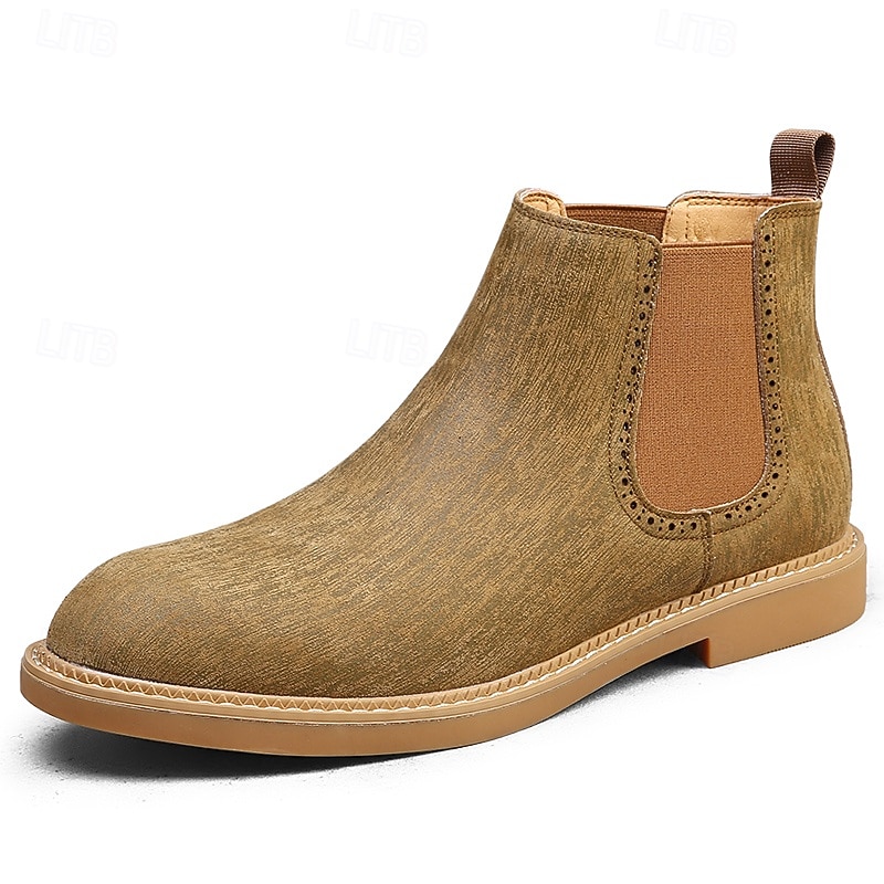 stivali chelsea da uomo color cachi, stile casual e leggero alla caviglia con soffietti elastici, per l'ufficio, le uscite del fine settimana e il comfort quotidiano del 2026 a $59.99 –P1