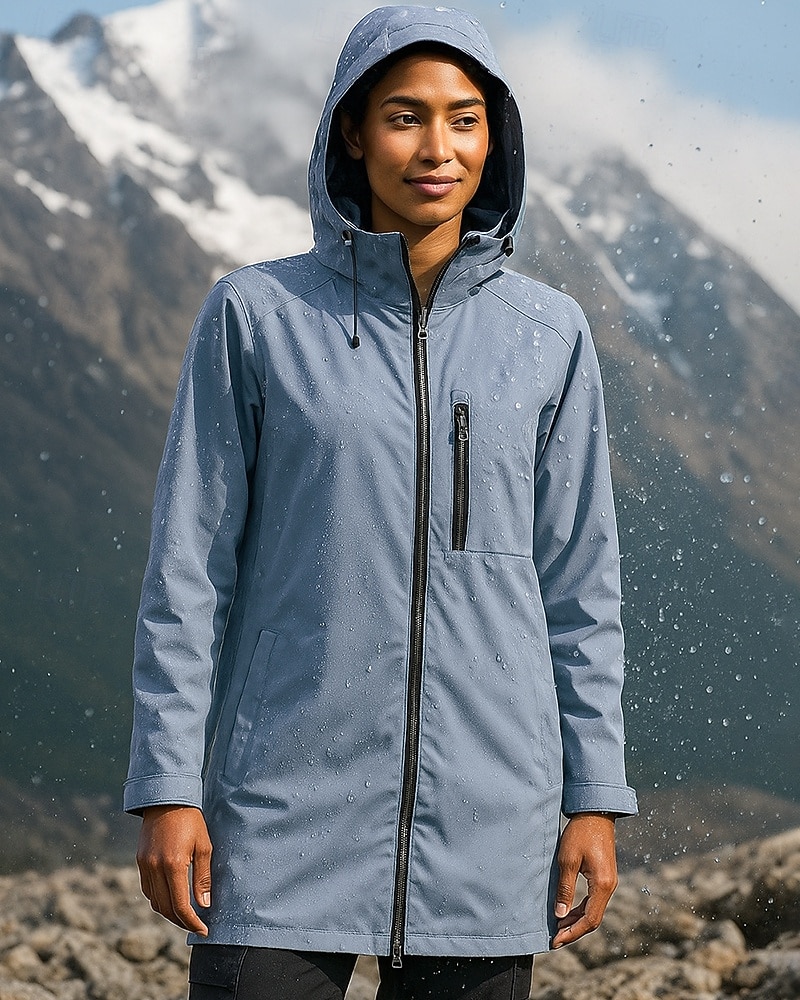 Damen Kapuzenjacke Windjacke Outdoorjacke Außen Wasserdicht Winddicht Wanderoutfits Wanderbekleidung Frühling Herbst Jacke Klettern Camping / Wandern / Höhlenforschung Einfarbig Schwarz Weiß Rosa 2026 - $53.99 –P3