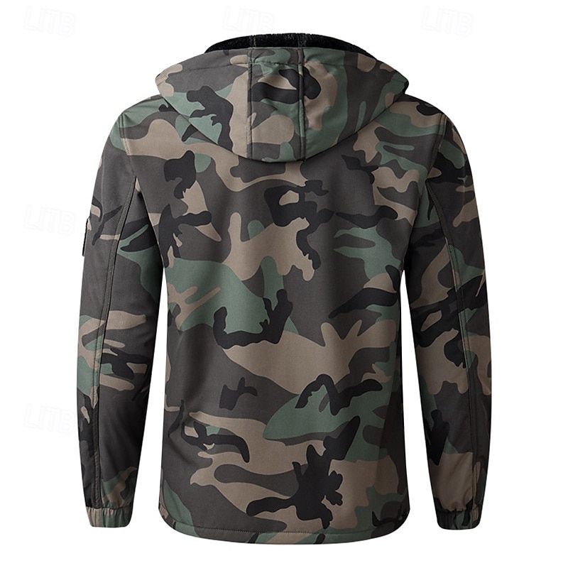 Per uomo Giacca da escursionismo Giacca in Pile Giacca imbottita Set termico Inverno All'aperto Mimetico Calore Termico Impermeabile Antivento Top Nero Verde del 2025 a $69.99 –P17