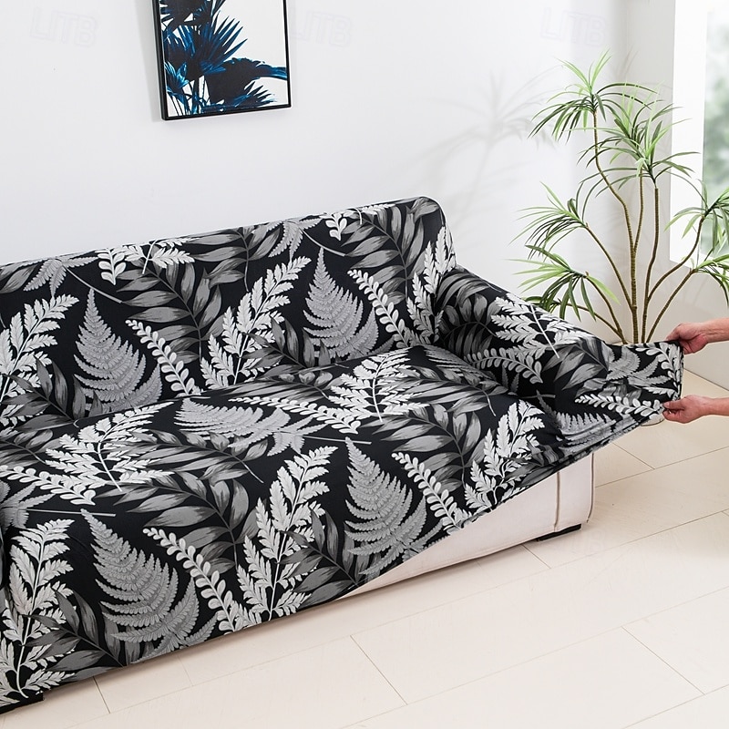 Capa elástica para sofá de 1 peça com estampa de plantas, capa horizontal para todas as estações para sofá de sala de estar de 1/2/3/4 lugares, capa protetora macia para sofá de 2026 por $32.99 –P3