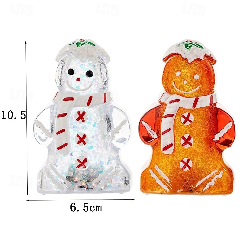 Crăciun drăguț om de turtă dulce lumină strălucitoare om de zăpadă Crăciun alimentat cu baterii ornamente de Crăciun cadou de Anul Nou decorațiuni interioare 2025 - $9.49 –P9