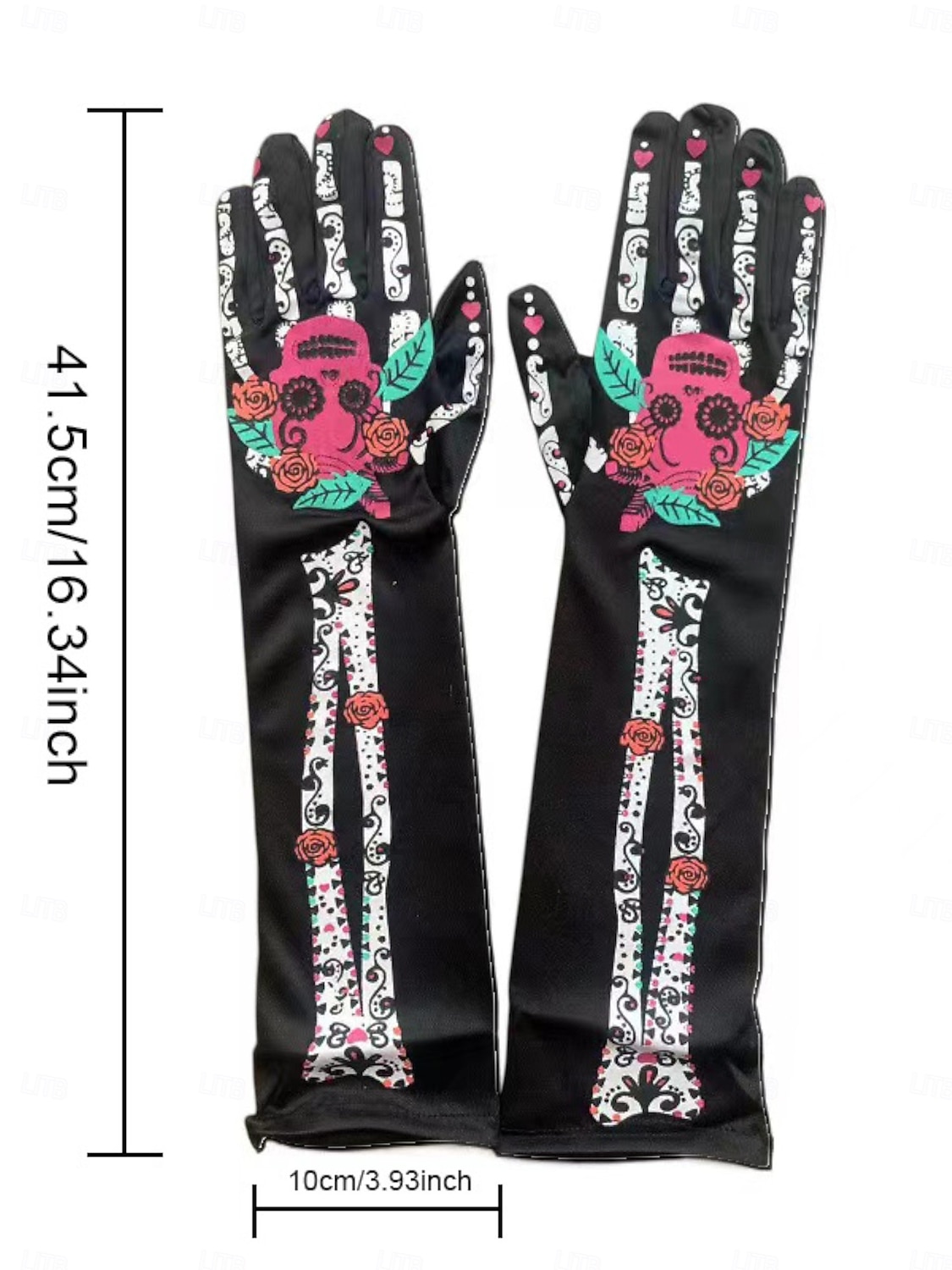 Women's Halloween Skeleton Leggings and Gloves Set - Dia de los Muertos Sugar Skull Design for Halloween Costume Party 2025 - $14.99 –P2