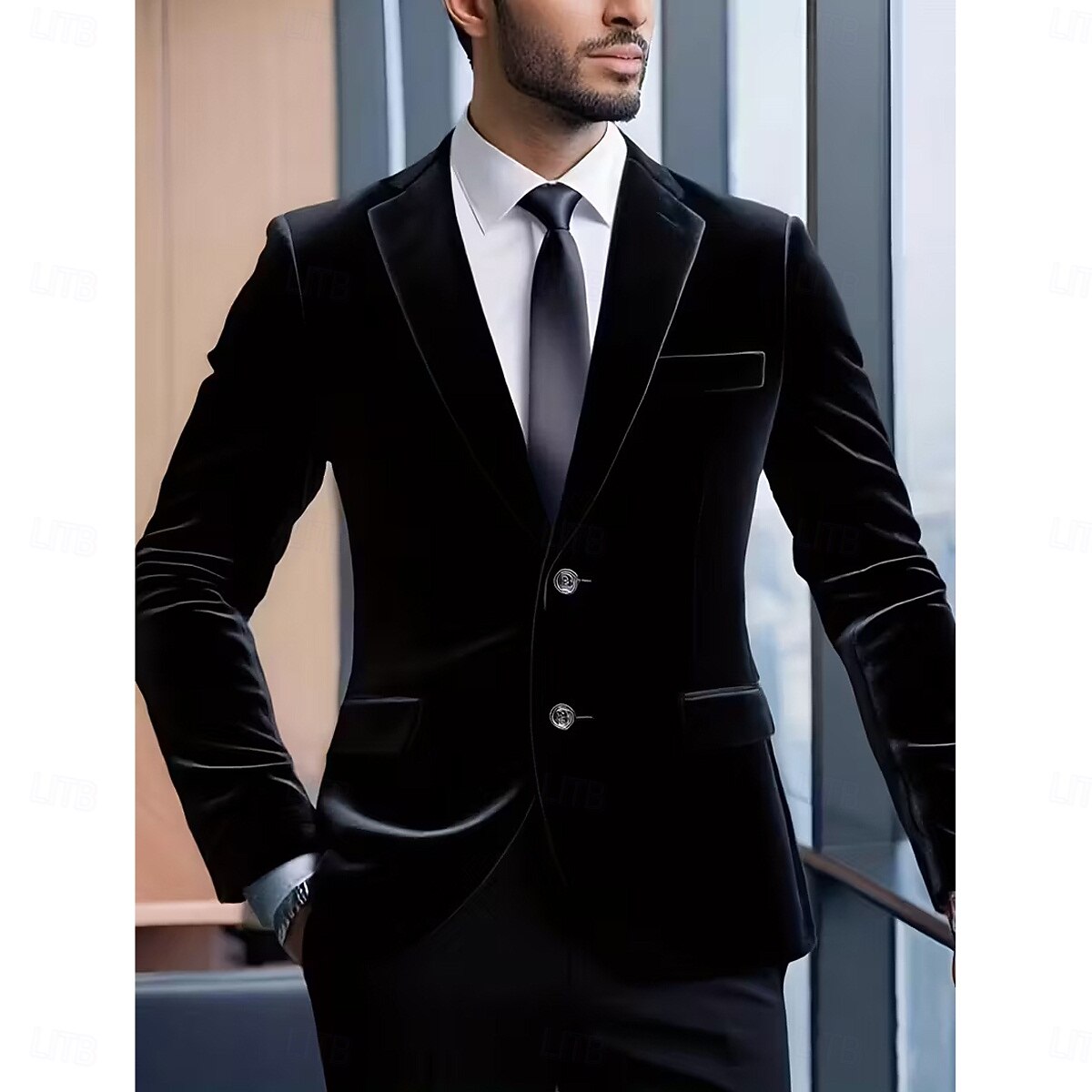 Uomo Abiti da lavoro Casuale Feste Nero Borgogna Autunno Tuta Bavero classico Casual Formale Tinta unita Vestibilità aderente 2 pezzi Monopetto Due Bottoni del 2026 a $99.99 –P7