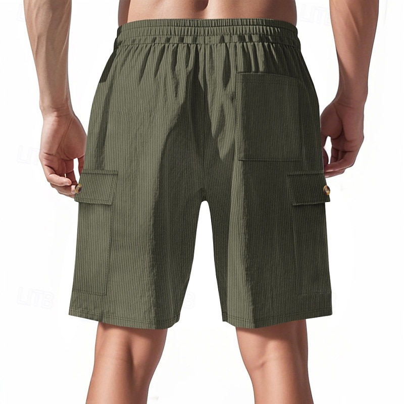 Men's Shorts Summer Shorts Casual Shorts Corduroy Shorts Drawstring Pocket Elastic Waist Plain Comfort Breathable Short Outdoor Vacation Sport Casual Navy Blue 2026 - $21.99 –P20
