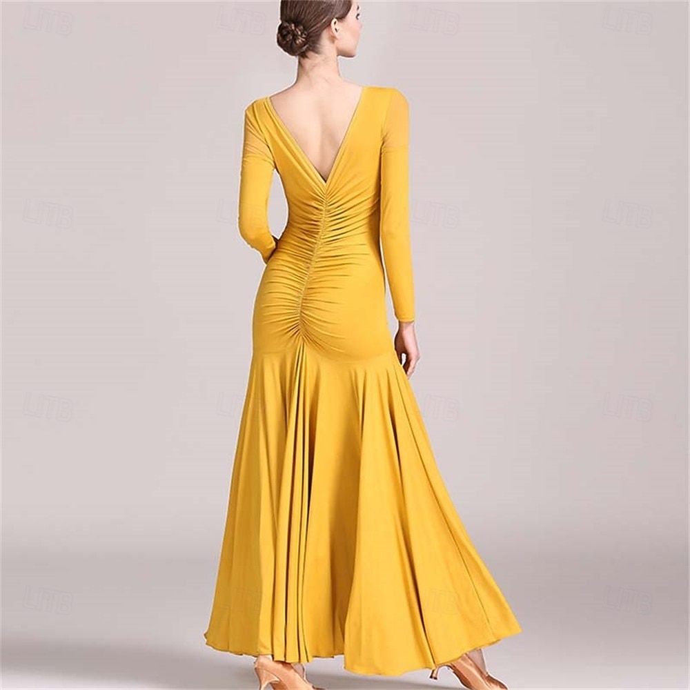 Women's Long Sleeve Modern Dance Dress Practice Dress Ballroom Dance Costume 2026 - $105.99 –P5