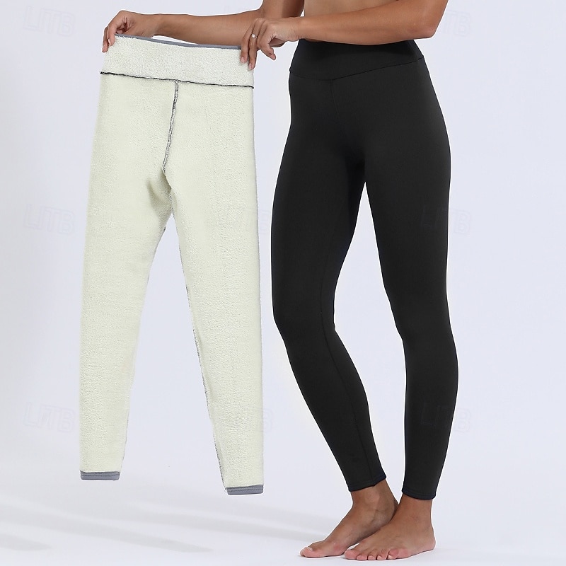 Per donna Leggings Fodera in pile accogliente Casual Lunghezza intera Misura del girovita medio Semplice Elastico in vita Calore Termico Elasticizzato Vacanza Streetwear Casual Rosso violaceo Grigio del 2025 a $22.99 –P5