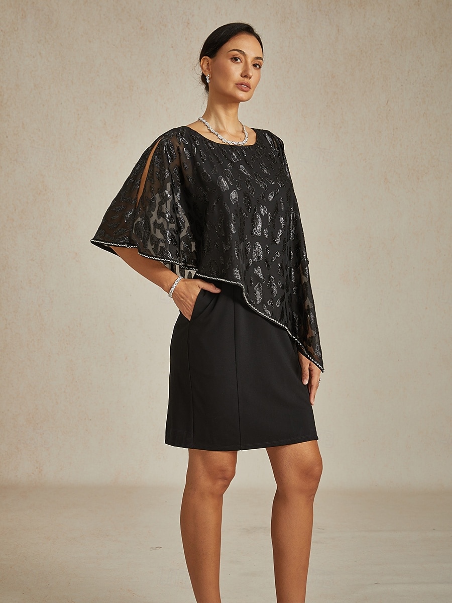 Femmes Robe Midi Robe fourreau Élégant Fête Robes semi-formelles Mariage Soirée robe demoiselle d honneur Coupe régulière Léopard Sans manches Col ras du cou Noir Printemps Automne Hiver de 2025 ? $99.99 –P9