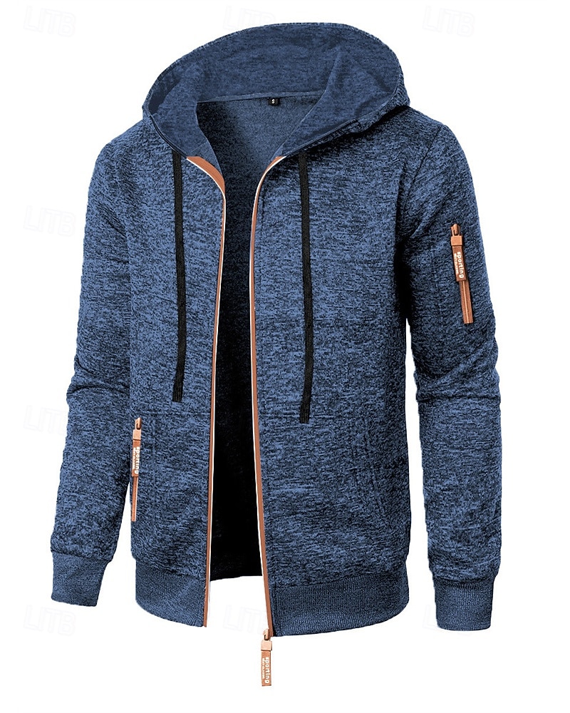 Herren Freizeitjacke Pullover Mantel Urlaub Täglich Warm Tasche Herbst Winter Einfach Mode Klassisch Mit Kapuze Regulär Schwarz Marineblau Blau Dunkelgray Jacken 2025 - $19.49 –P7
