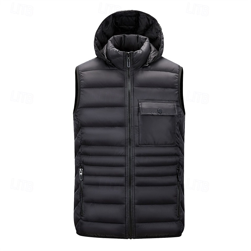 Herren Steppweste Weste Gilet Urlaub Täglich Date Mode Lässig Herbst Winter Tasche Nylon Warm Bequem Einfarbig Reisverschluss Mit Kapuze Normale Passform Schwarz Burgunderrot Armeegrün Dunkelblau 2025 - $44.99 –P2