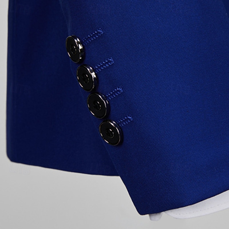 Homme Blazer Costumes Affaires Cocktail Fête de mariage 2 Pièces Mode Occasionnel Printemps Automne Polyester Uni Avec Poches Boutons Confortable Simple Boutonnage veste Noir Blanche Jaune Rose Claire de 2025 ? $110.99 –P5