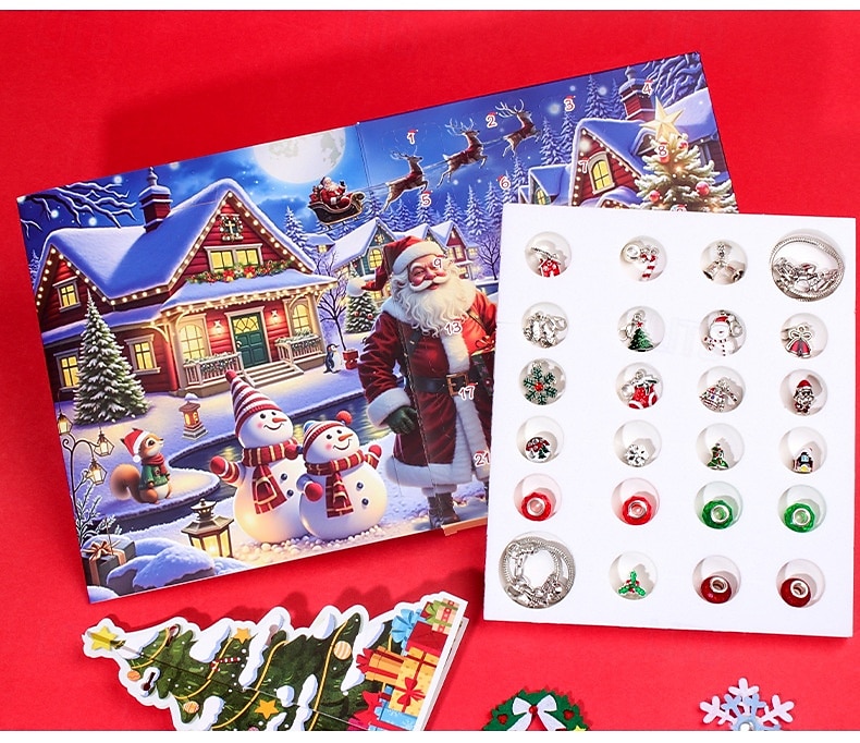 Christmas Advent Calendar Bracelets 2025 for Girls, 24 Days DIY Jewelry Making Kit with 22 Charm Beads and 2 Adjustable Bracelets, Xmas Countdown Gift for Kids Teens Women 2025 - $23.99 –P4
