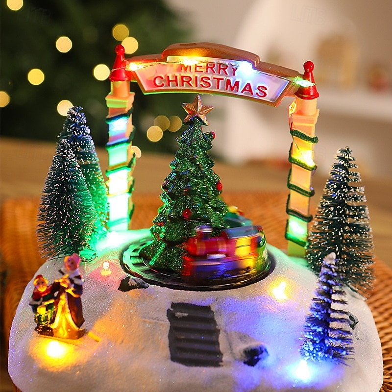 1 Pc 19 * 16CM Christmas resin music box ornament Christmas house