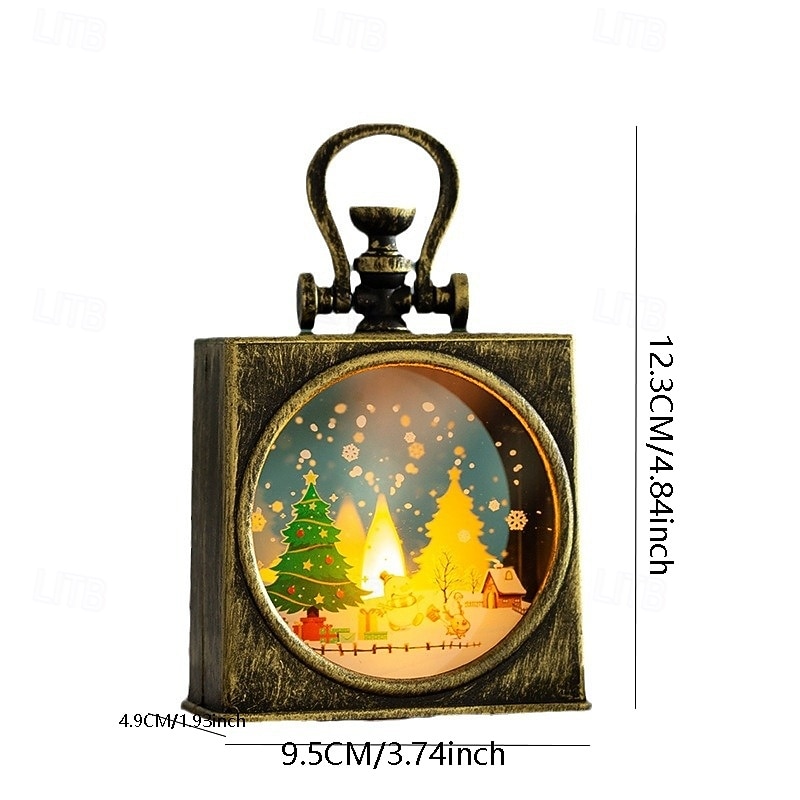 1 st 12,3 * 9,5 cm jul-LED-ljusremsa med upplyst handhållen lampa jultomten snögubbe ren julgran inomhus- och utomhusbordsdekorationslampa AG13 * 3 batterier 2025 - $4.49 –P10