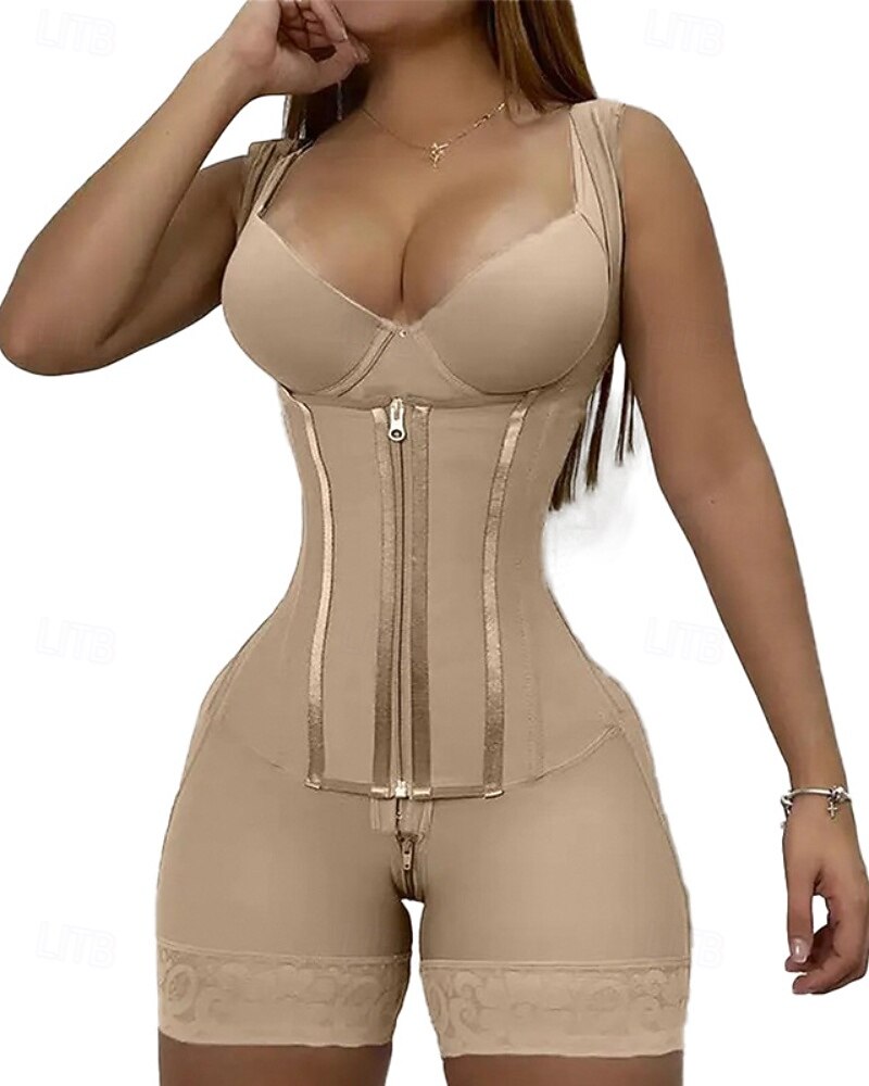 Women's Corset Shapewear Waist Cincher Shapewear Onesie Sexy Corset Fashion Sexy Pure Color Zipper Vacation Street Date Sleeveless U Neck Black Pink Purple Beige Spring Fall Tailored Fit 2026 - $45.99 –P6