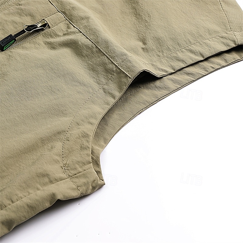 Ανδρικά Veste Gilet Γιλέκο ψαρέματος ΕΞΩΤΕΡΙΚΟΥ ΧΩΡΟΥ Καθημερινά Μοντέρνα Καθημερινό Άνοιξη Φθινόπωρο Κουμπώσου Τσέπη Νάιλον Άνετο Σκέτο Φερμουάρ Όρθιος Γιακάς Κανονικό Μαύρο Λευκό Χακί Πράσινο Χακί 2026 - $34.99 –P12