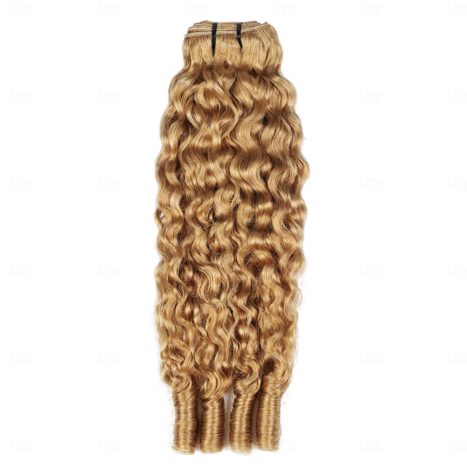 Extensiones de cabello humano rizado birmano, color marrón lino, n.° 27, de 18, 18 y 20 pulgadas, con extremos en espiral. 2025 - $289.39 –P4