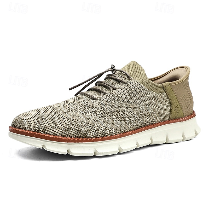 scarpe da ginnastica Oxford traspiranti da uomo in maglia – scarpe casual leggere con finiture in pelle di vacchetta per camminare, indossare ogni giorno e viaggiare del 2026 a $54.99 –P3
