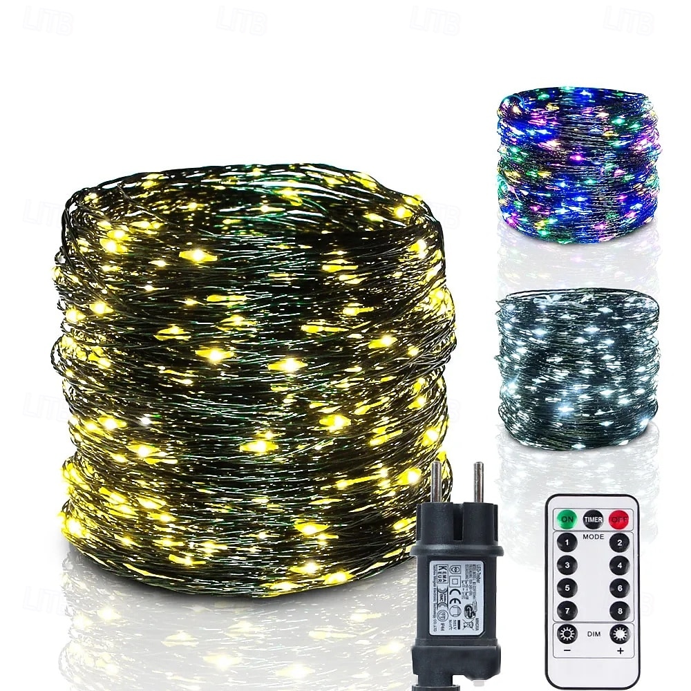 30m 50m 100M Lichterketten 300  500  1000 LEDs 2835 SMD 1 13 Fernbedienung 1 Set Warmweiß RGB Weiß Kupferdraht-Leuchten Weihnachtsbeleuchtung Party Urlaub Hochzeit 220-240 V 2026 - $25.99 –P4
