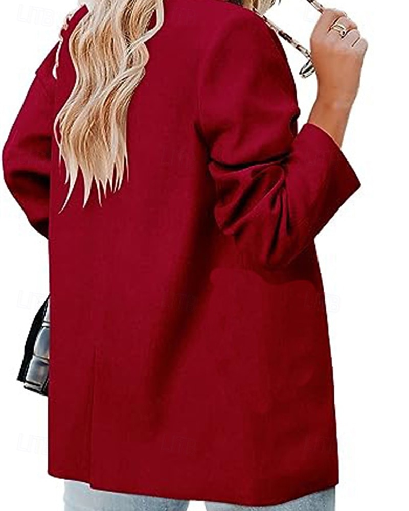 Femmes Blazer Confortable Boutons Élégant Mode Extérieur Uni Sortir Décontracté Quotidien Week-end Cardigan Régulier Revers Coupe régulière manche longue Vêtements d'extérieur Noir Rouge Marron de 2025 ? $24.99 –P3
