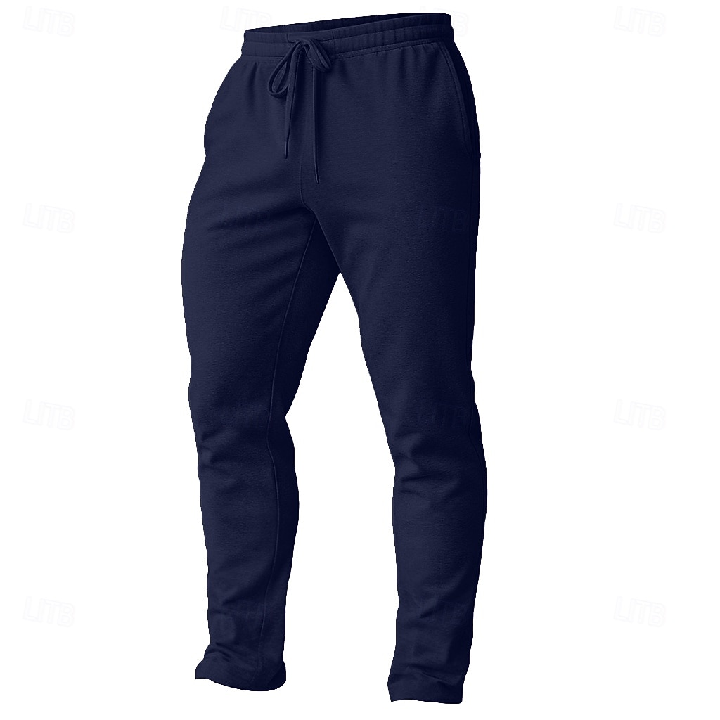 Men's Sweatpants Trousers Casual Pants Straight Leg Sweatpants Drawstring Pocket Elastic Waist Plain Comfort Knee Length Sports Outdoor Casual Daily Vacation Fashion Black Navy Blue Stretchy 2026 - $17.99 –P4