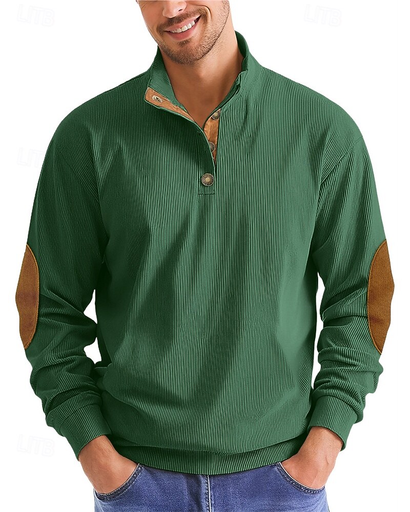 Homens Moletom Preto Verde Claro Verde Tropa Azul Marinha Azul Henley Bloco de cor Patchwork Desportos e Ar livre Diário Feriado Poliéster Roupa de rua Básico Casual Primavera Outono Roupa Moletons de 2025 por $24.99 –P7