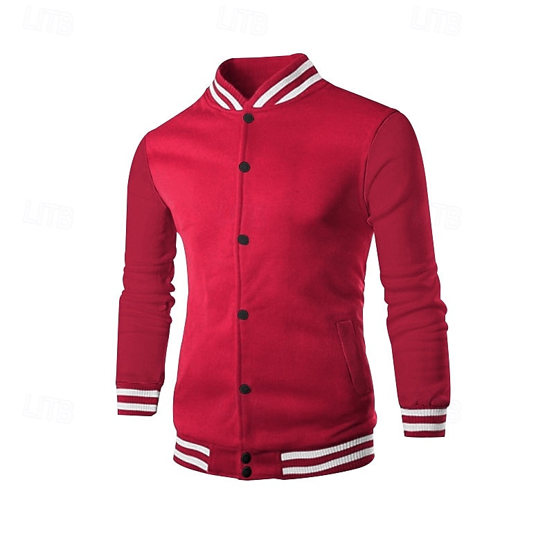 Hombre Sudadera Tracksuit Conjunto de atuendo Escote Chino Exterior Diario Deportes Correa Bolsillo Raya Negro Rojo Azul Marino Poliéster Ropa de Deporte Moda Ropa de calle Primavera 2026 - $57.99 –P5
