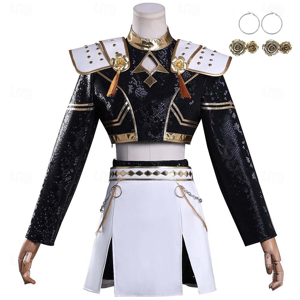 Inspirado en el Kpop Inspirado en ídolos coreanos Estrella del pop Disfraz Vestido llamativo Ídolo virtual for Mujer Adultos Víspera de Todos los Santos Carnaval Rendimiento Comic Con Exposición de 2026 - $105.99 –P1