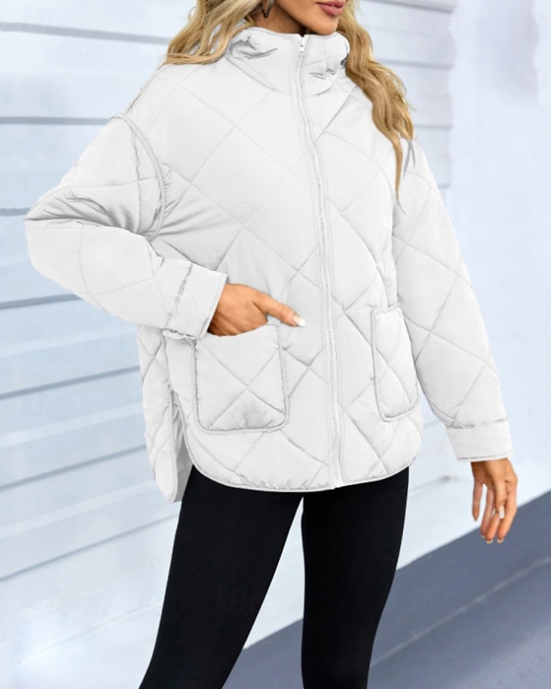 Mulheres Casaco de inverno Casaco com capuz Manter Quente Confortável Zíper Bolsos Hem irregular Casual Tecido Férias Casual Roupa Diária Final de semana Longo Com Capuz Normal Manga Longa agasalhos de 2025 por $65.99 –P5