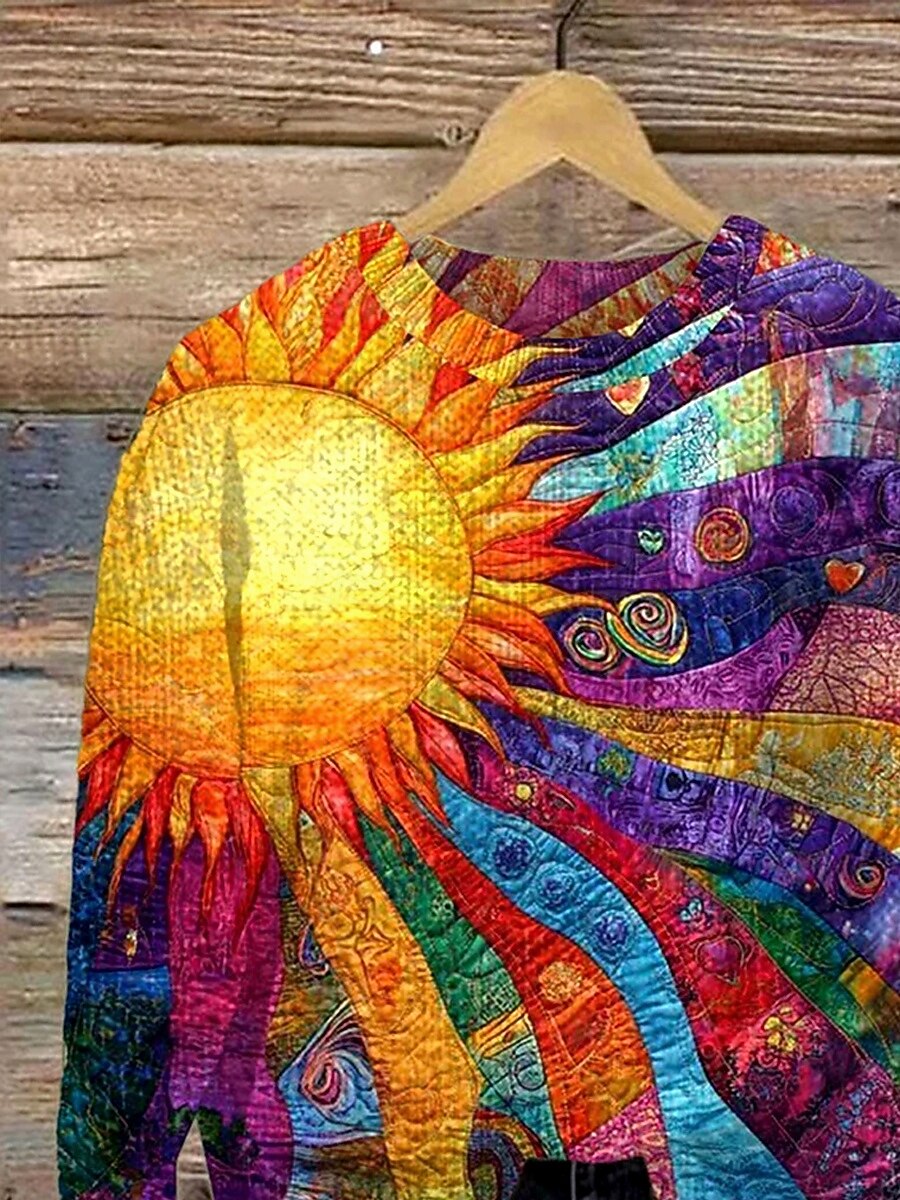 Damen Pullover Mode Lässig Grafik Gestreift Abstrakt Rundhalsausschnitt Patchwork Blumen Gestrickt Langarm Normale Oberteile Stricken Arbeit Regenbogen Herbst Winter 2025 - $28.99 –P3