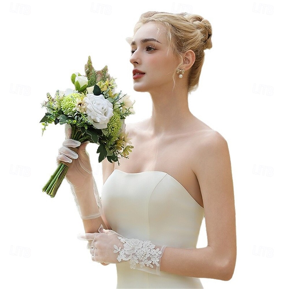 Dentelle / Tulle Longueur au poignet Gant Élégant / Soirée / Soir / Simple Avec Couleur unie Gants de Mariage / Fête de 2025 ? $14.99 –P5