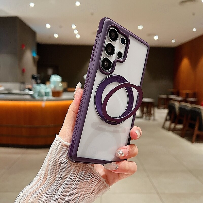 puhelin Etui Käyttötarkoitus Samsung Galaxy S25 Ultra Plus S25-reuna S24 Plus Takakuori Tukee langatonta latausta Tukijalka Iskunkestävä Retro TPU 2025 - $20.99 –P3