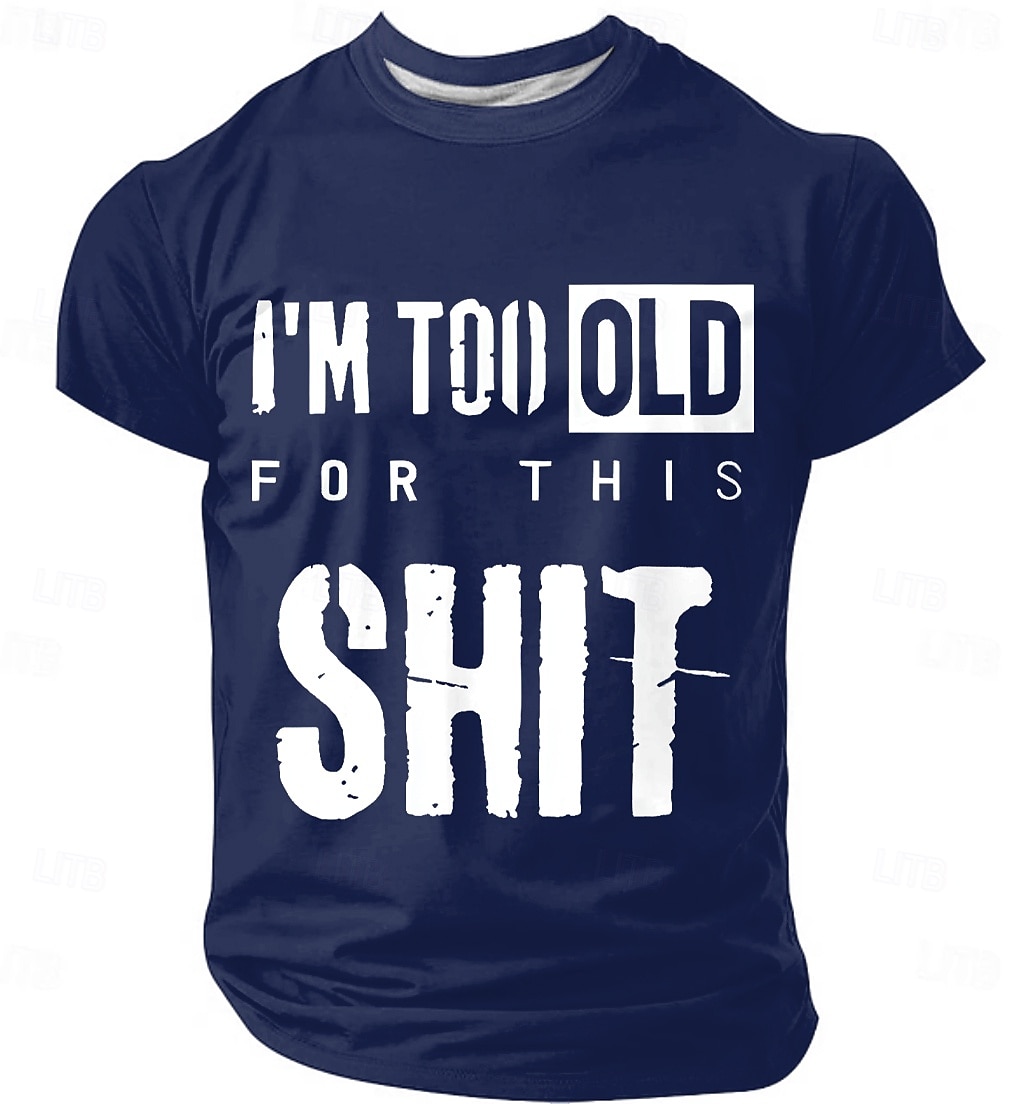 Voor heren Grappig jargon T-shirt Korte mouw T-shirt 3D-afdrukken Strakke ronde hals Overhemd Modieus Dagelijks Straat Dagelijks Zwart Rood blauw Zomer Lente Kleding S M L XL XXL XXXL 2025 - $17.99 –P1