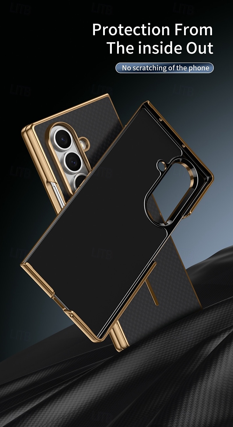 Phone Case For Samsung Galaxy Z Fold 7 Z Fold 6 Z Fold 5 Z Fold 4 Z Fold 3 Back Cover with Screen Protector Magnetic Support Wireless Charging Retro Plating PC PU Leather 2025 - $17.99 –P7