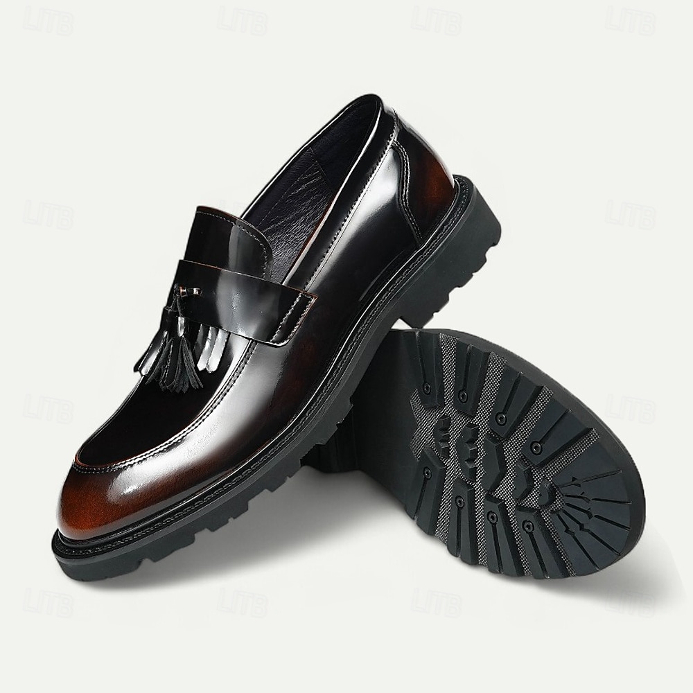 נעלי לוקס שחורות לגברים עם ציציות, נעלי עסקים קלאסיות, ללבישה במשרד, מסיבות ואירועים חצי רשמיים 2026 - €108.99 –P16
