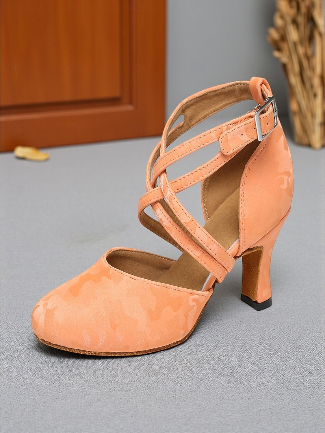 Roze dansschoenen met kruisbandjes voor dames - professionele ballroom latin hakken voor optredens en feestjes 2026 - $59.99 –P6