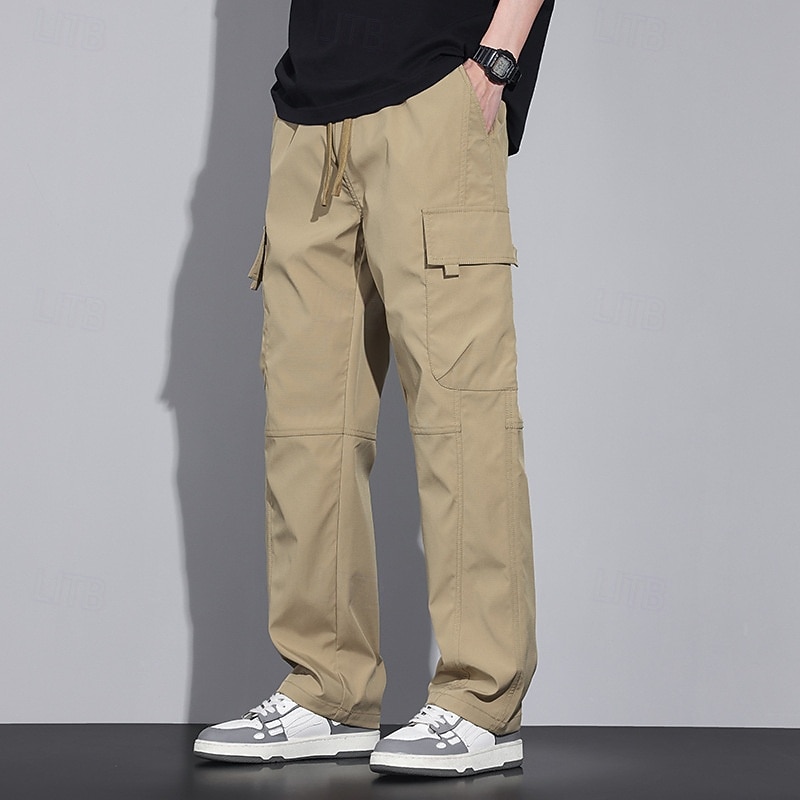 Per uomo Pantaloni Cargo Pantaloni Coulisse Elastico in vita Multi-tasche Semplice Indossabile All'aperto Quotidiano Campeggio & Escursionismo Moda Classico Nero Verde militare del 2025 a $17.99 –P1