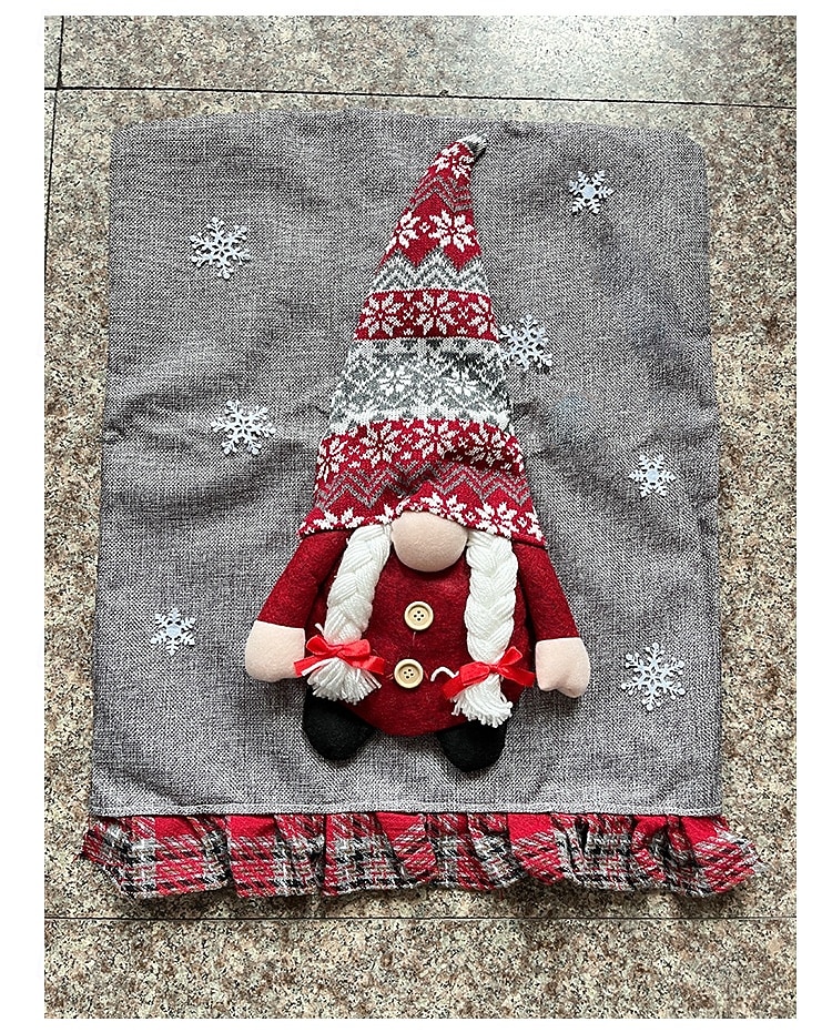 Vánoční potahy na židle potahy bez obličeje na židle s motivem Santa Clause přírodní pytlovina sváteční dekorace židle útulný vánoční potah na jídelní židli vánoční dekorace do domácnosti 2025 - $14.49 –P3