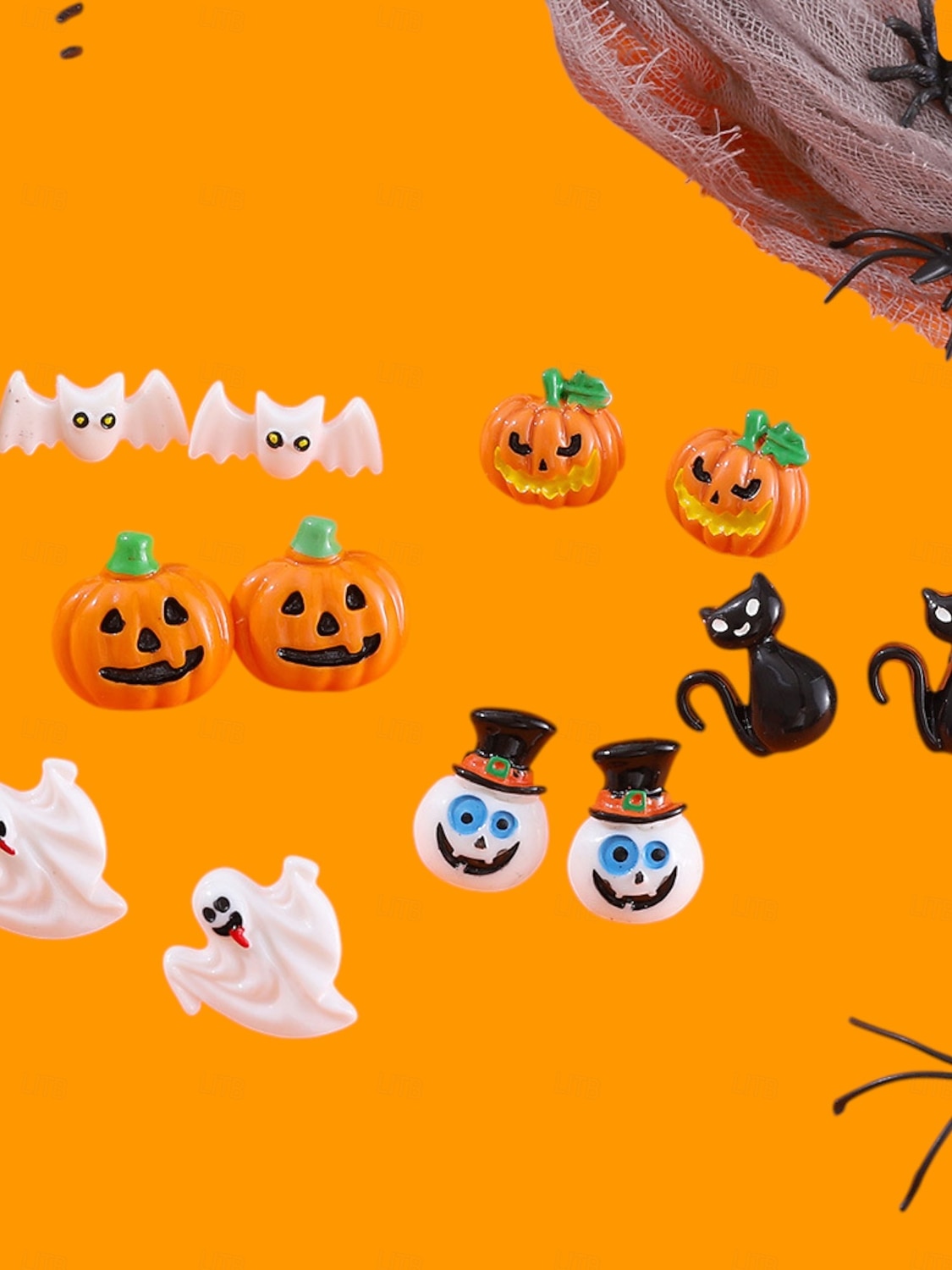 أقراط نسائية على شكل قرع وشبح الهالوين - أقراط متدلية لطيفة من الأكريليك لحفلات الهالوين 2025 - $11.99 –P4