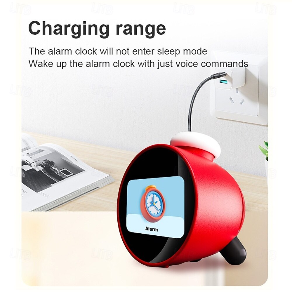 2025年 人気のスマートAI目覚まし時計、子供用液晶ディスプレイ、充電式バッテリー、Wi-Fi機能、AI音声制御スマートキッズタイマー  コレクション – $46.99 –P12
