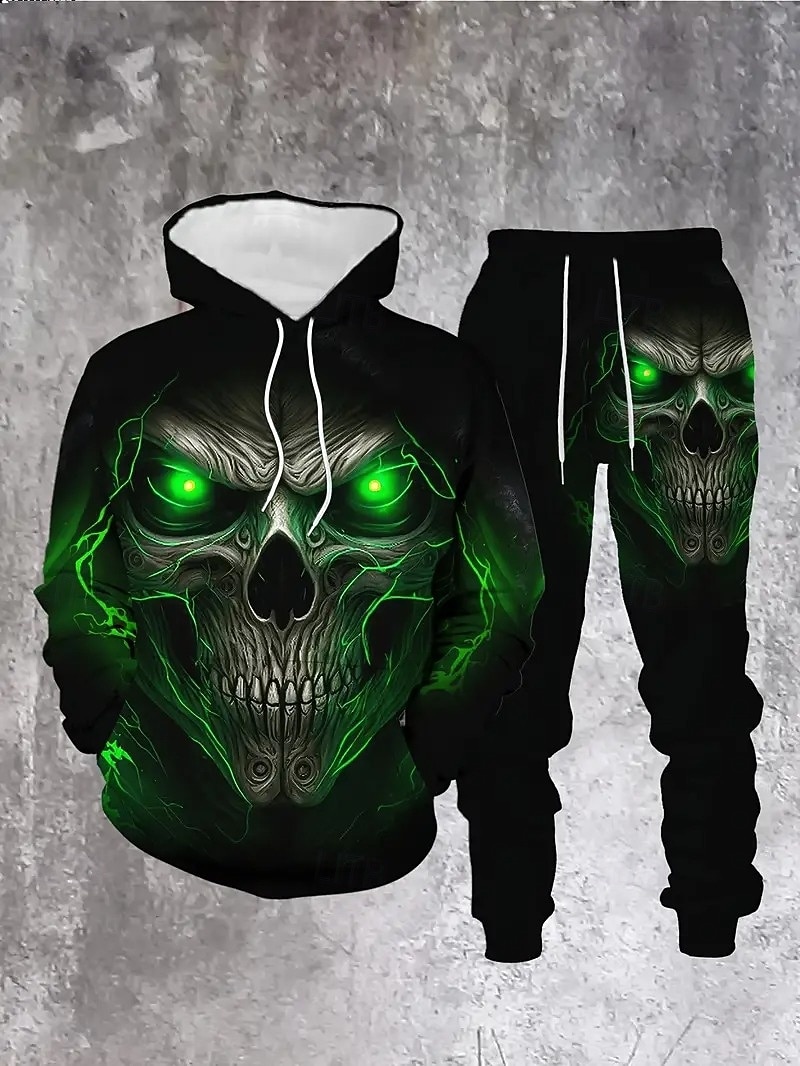 חג ליל כל הקדושים גולגולתשלד תלבושות קפוצ'ון אימונית אנימה 3D גרפי עבור לזוג בגדי ריקוד גברים בגדי ריקוד נשים מבוגרים האלווין (ליל כל הקדושים) קרנבל נשף מסכות הדפסת תלת מימד יום יומי\קז'ואל 2025 - $49.99 –P1