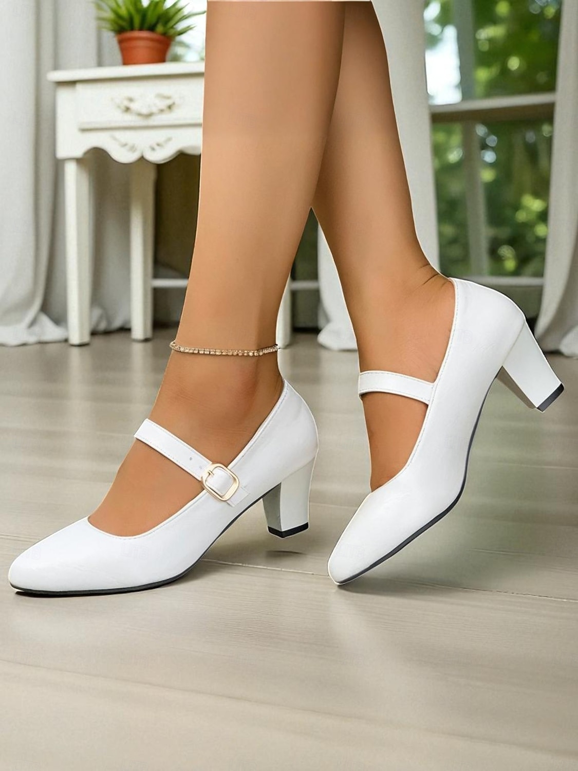 décolleté Mary Jane nere classiche da donna anni '50 con cinturino alla caviglia, eleganti scarpe con tacco a blocco per ufficio, feste e uso quotidiano del 2026 a $32.99 –P3