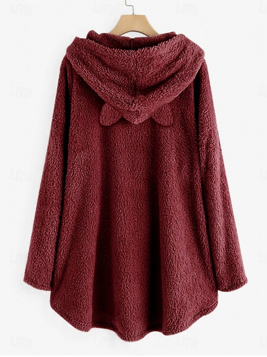 Damen Kapuzenpullover Tiermotiv Lässig Langarm Mit Kapuze Lange Oberteile Straße Alltagskleidung Lässig Rosa Wein Dunkelpink Rote Dunkelgray Herbst Winter 2025 - $31.99 –P4