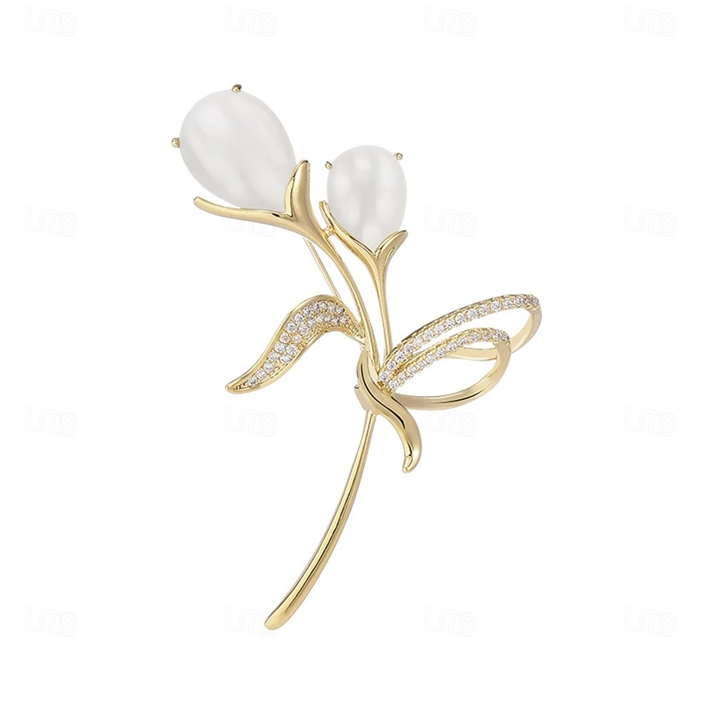 Broszki Klasyczny Retro Kwiat Elegancja Luksusowy Broszka Biżuteria Złoty Na Ślub Impreza Prezent Zaręczynowy Studniówka Festiwal 2026 - $24.99 –P2