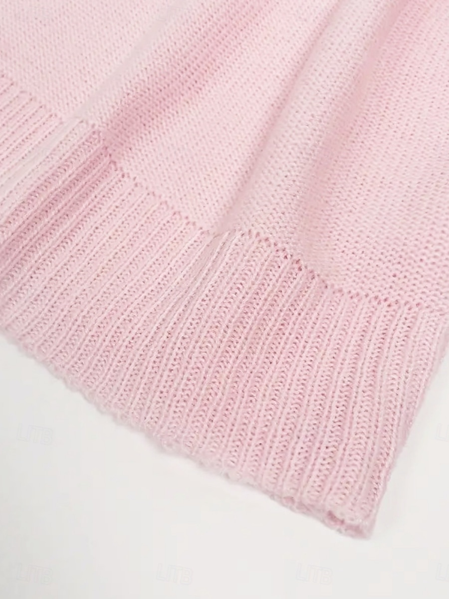 Dámské Svetr Na běžné nošení Měkké Geometrický Rýhovaný Tričkový Slátanina Pletený Dlouhý rukáv Běžné topy Plést Venkovní Denní Víkend Černá Žlutá Podzim Zima 2025 - €28.34 –P7