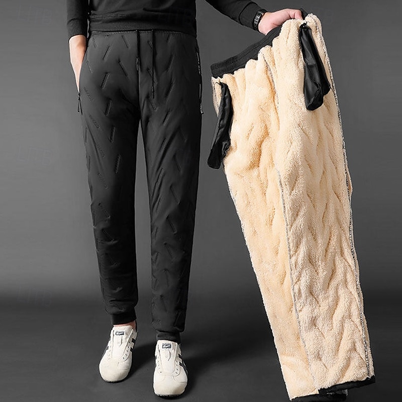 Herren Winter-Jogginghose Shrepa Fleecehose Dick Mit Taschen Unterteile Fitnessstudio Athleisure Trainieren Herbst Winter Winddicht Warm Fitnessstudio Outdoor Laufen Normale Passform Sportbekleidung 2026 - $21.99 –P2