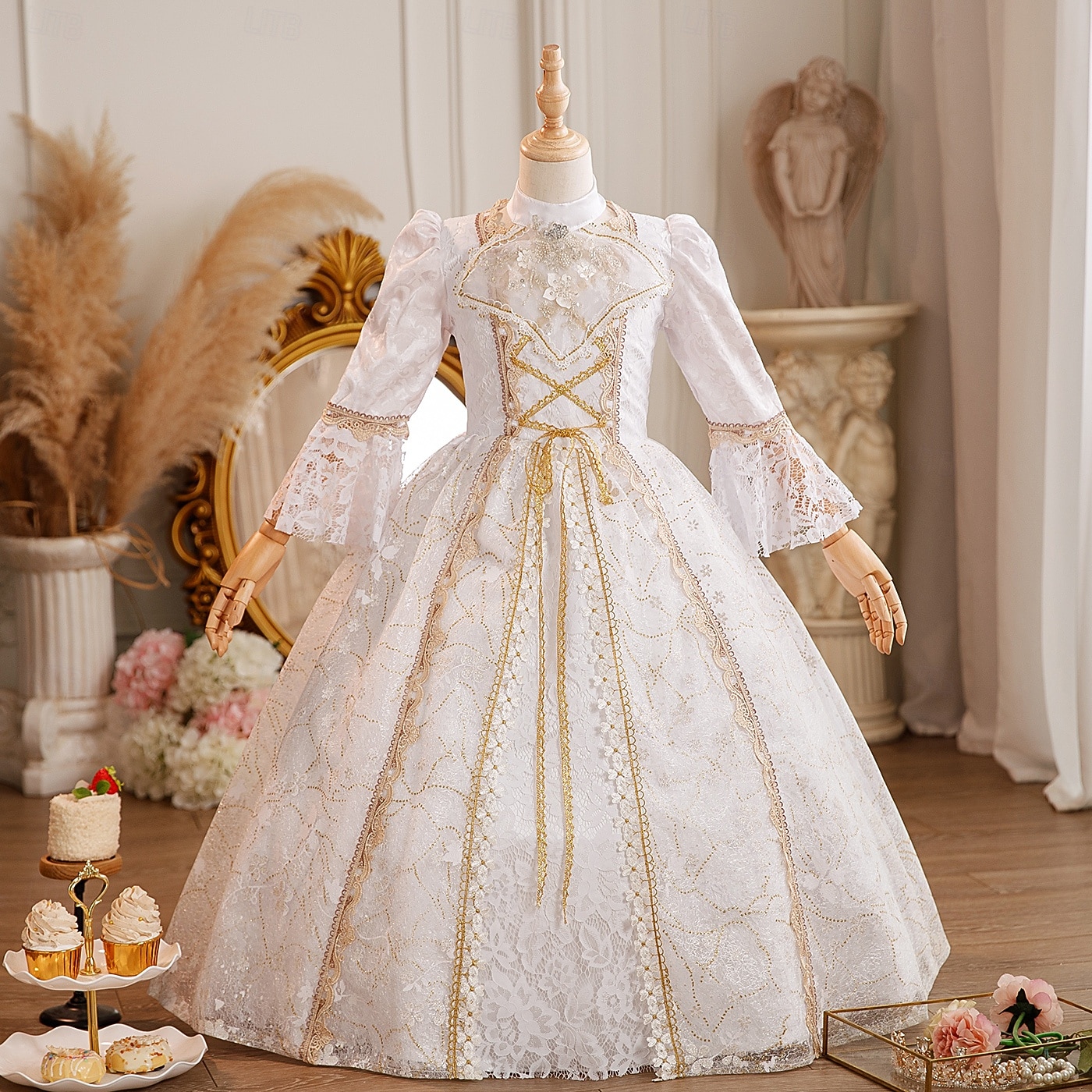 Рококо Стимпанк маскарадный Макси Костюм для вечеринки Аксессуары Летучая мышь Принцесса Бант Ретро С пышной юбкой Точка Маскарадный костюм Девочки Королевский Рождество Хэллоуин Карнавал 2025 - $178.99 –P1