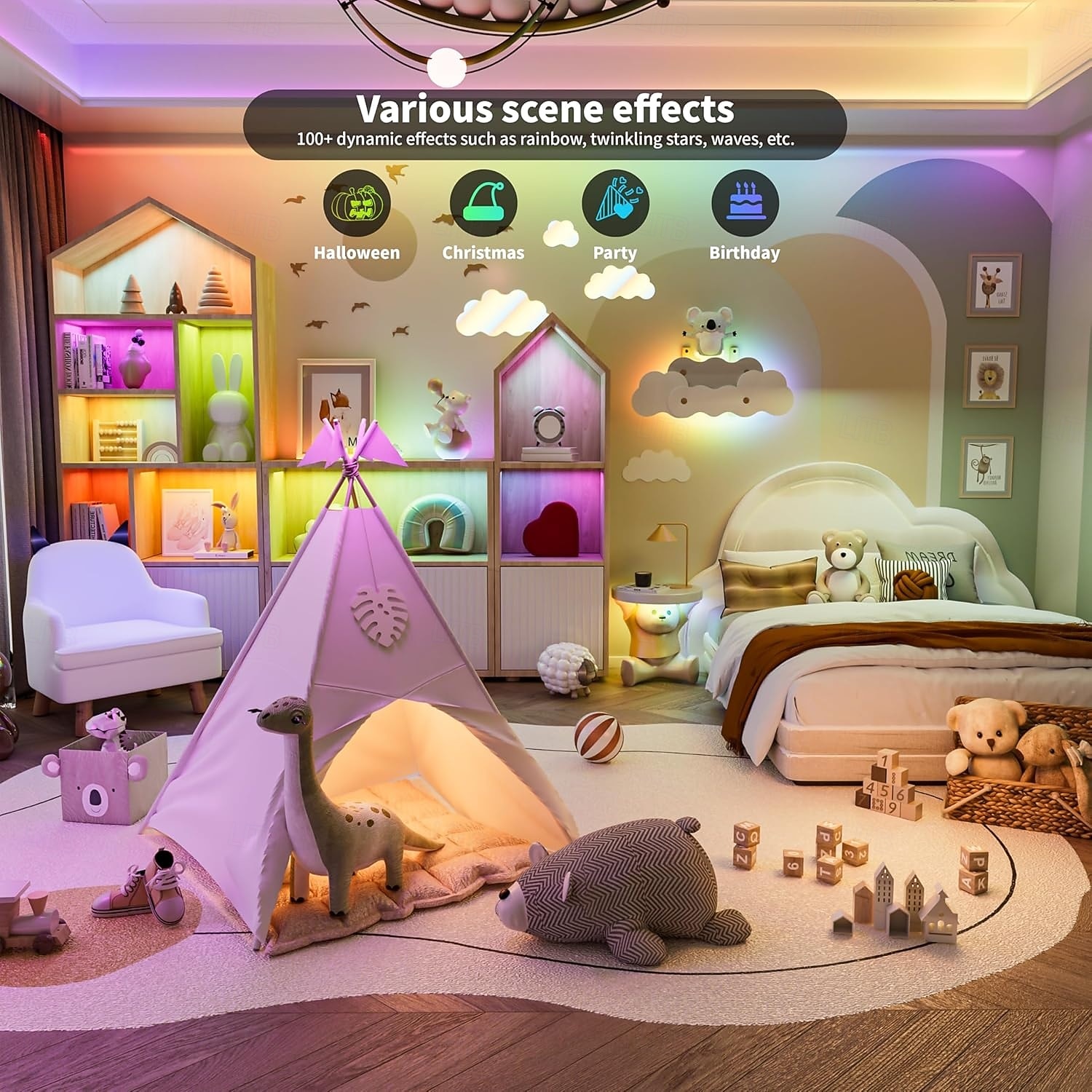 FCOB COB WS2812B IC RGB LED Strip DC5V (Optional Bluetooth Smart APP Controller) 3.2-16.4FT Individual Addressable 420Pixel/m  10IC Dream Color IP30 Non-Waterproof High Density Light 0.32in Width 2025 - $14.99 –P13