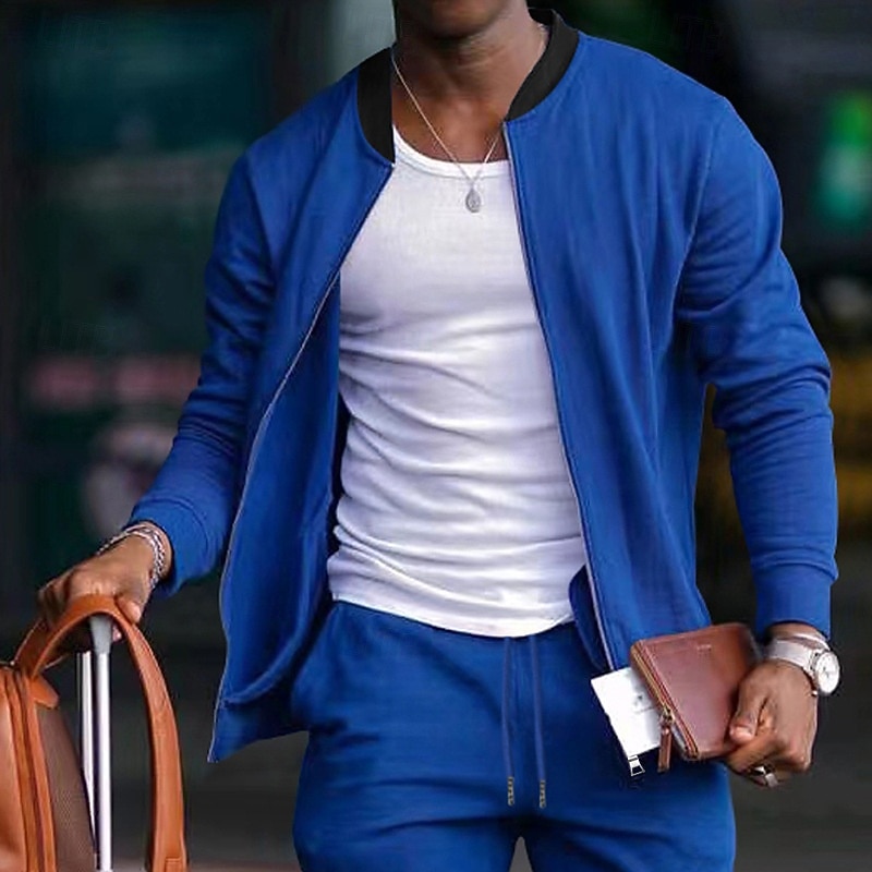 Per uomo Giacca Leggera Giacca Casual Vacanza Quotidiano Traspirante Tasca Primavera Autunno Blocco di colori Moda Classico Collo alla coreana Regolare Nero Giallo Rosso Blu marino Blu reale Giacca del 2026 a $24.99 –P6