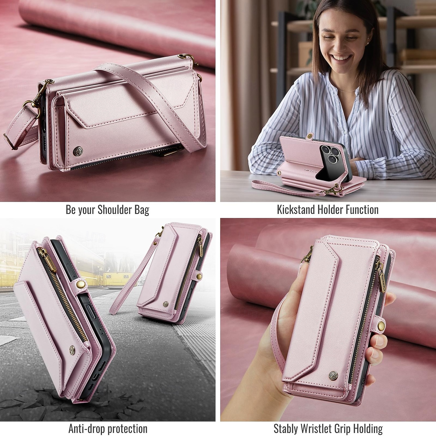 telefon fodral Till iPhone 17 Pro Max 17 Air 17 Plånboksfodral med snodd med handledsrem Stöd TPU PU läder 2026 - $28.99 –P13